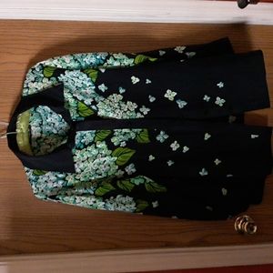 Bob Mackie Wearable Art silk blouse M